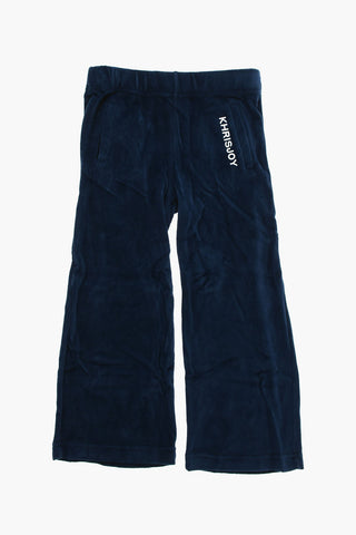 Velour Joggers with Logo Print