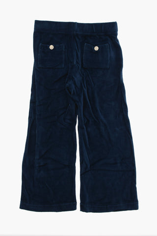 Velour Joggers with Logo Print