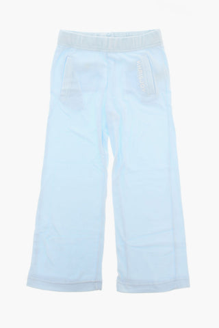 Velour Joggers with Logo Print