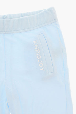 Velour Joggers with Logo Print