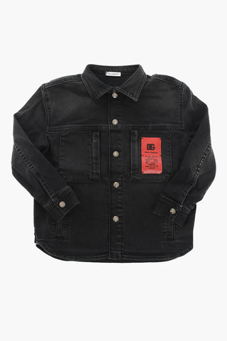 ANIMALIER Denim Overshirt with Logo