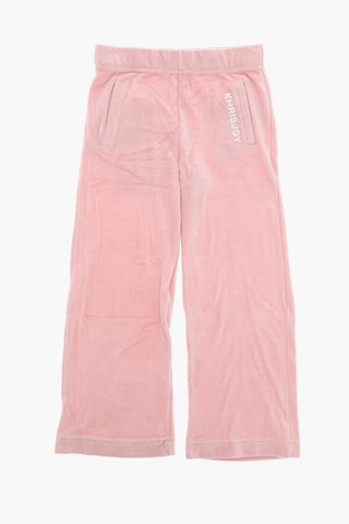 Joggers in Velour con Stampa Logo