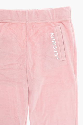 Joggers in Velour con Stampa Logo