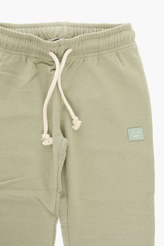 Pantaloni Jogger in Cotone Garzato con Patch