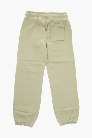 Pantaloni Jogger in Cotone Garzato con Patch