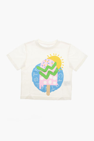 T-shirt with Multicolored Print and Logo
