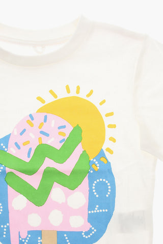 T-shirt with Multicolored Print and Logo