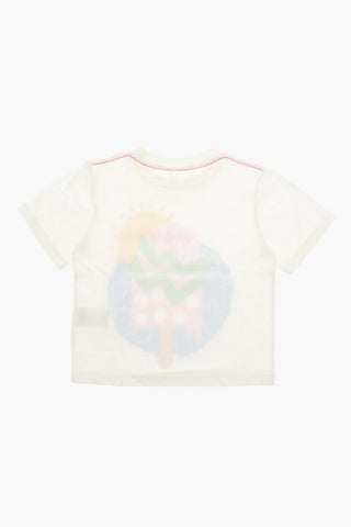T-shirt with Multicolored Print and Logo
