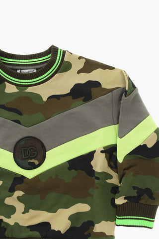 REBORN TO LIVE Crewneck Sweatshirt with Camou Print