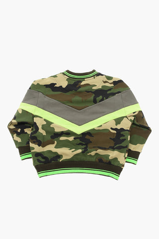 REBORN TO LIVE Crewneck Sweatshirt with Camou Print