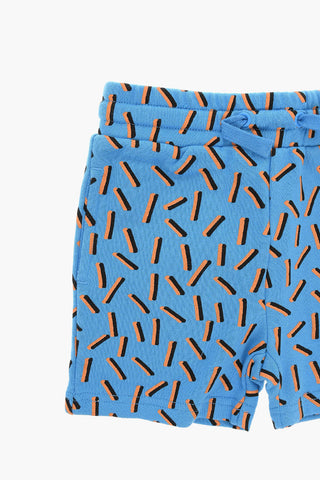Shorts Stampati in Cotone Garzato