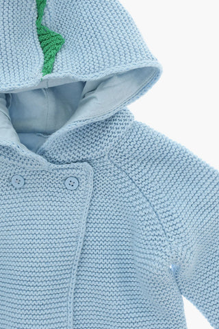 Crochet-wool-blend Cardigan with Hood