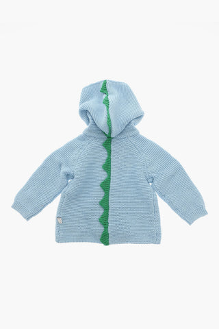 Crochet-wool-blend Cardigan with Hood