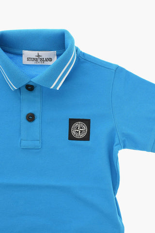 Cotton Polo T-shirt with Logo Patch