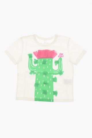 T-shirt Girocollo con Stampa Cactus