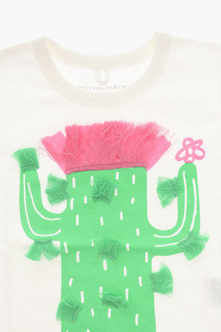 T-shirt Girocollo con Stampa Cactus