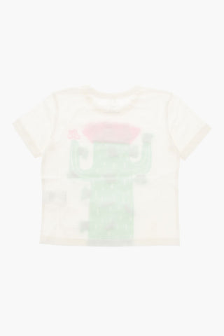 T-shirt Girocollo con Stampa Cactus