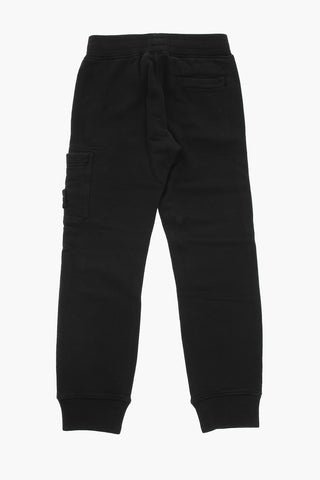 Fleeced-cotton Joggers with Logo Patch