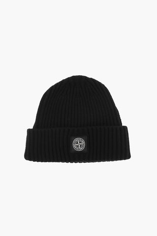 Wool Beanie with Logo Patch