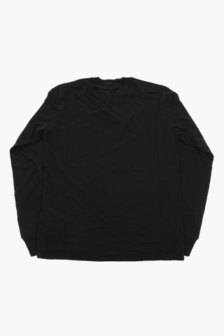 T-shirt a Maniche Lunghe con Ricamo Logo