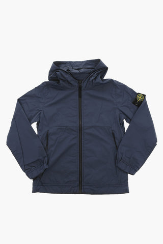 Giacca a vento in Nylon con Patch Logo