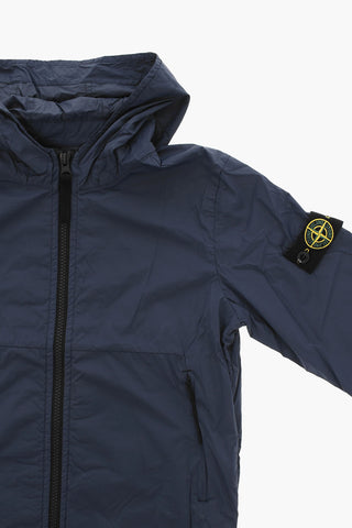 Giacca a vento in Nylon con Patch Logo