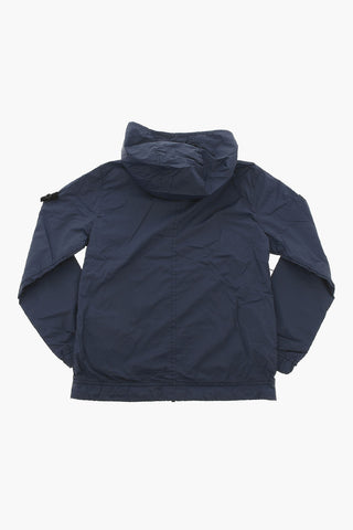 Giacca a vento in Nylon con Patch Logo