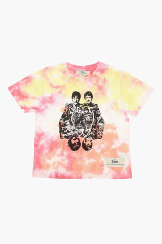 THE BEATLES T-shirt Tye-dye con Stampa Band