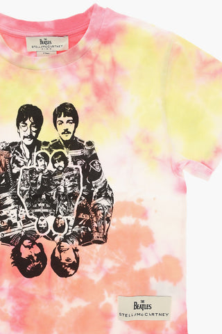 THE BEATLES T-shirt Tye-dye con Stampa Band