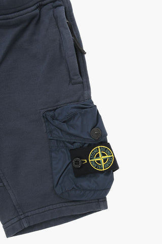 Shorts Cargo in Cotone Garzato con Logo