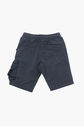 Shorts Cargo in Cotone Garzato con Logo