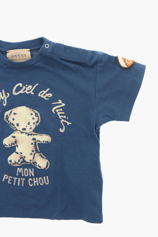 CIEL DE NUIT Crewneck T-shirt with Debossed Print