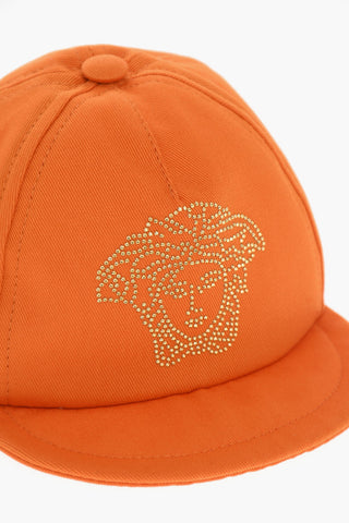 Cappello da Baseball in Drill di Cotone con Logo MEDUSA