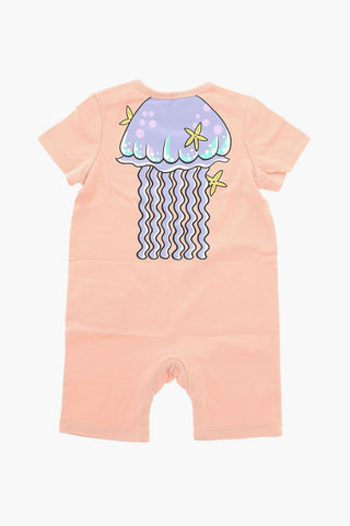 Short-sleeved Playsuit with Print