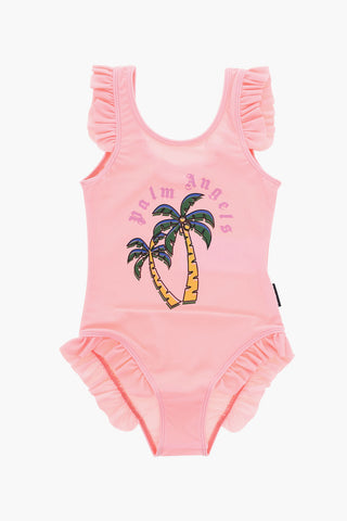 One-piece Swimsuit with Logo Print