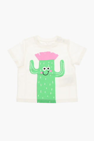 Crewneck T-shirt with Cactus Print