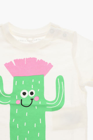 Crewneck T-shirt with Cactus Print