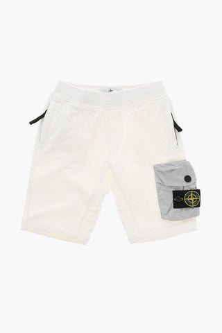 Brushed-cotton Cargo Shorts with Logo