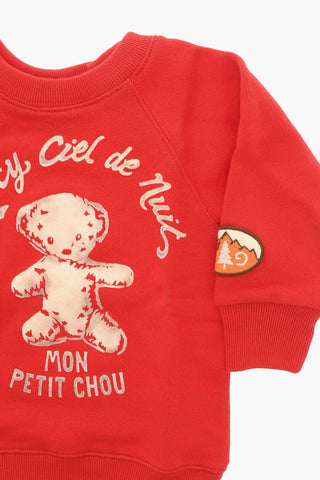 CIEL DE NUIT Brushed-cotton Crewneck Sweatshirt with Debossed Print