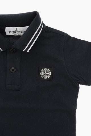 Cotton Polo T-shirt with Logo Patch