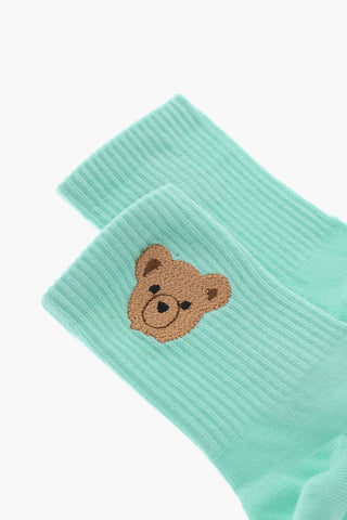 Embroidered BEAR Long Socks