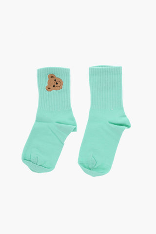 Embroidered BEAR Long Socks