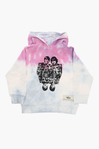 THE BEETLES Felpa Hoodie Tye-dye con Stampa Band
