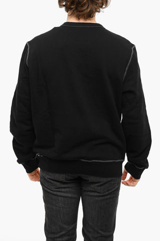 Brushed-cotton S-GINN Crew-neck Sweatshirt with Print