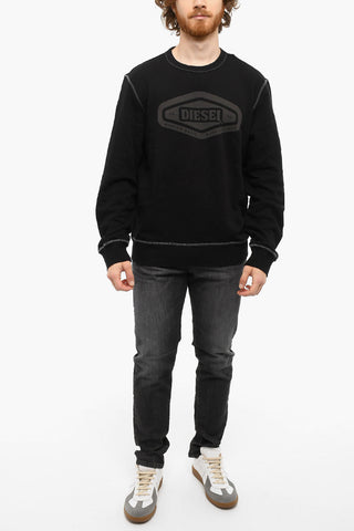 Brushed-cotton S-GINN Crew-neck Sweatshirt with Print