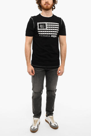 Printed Crewneck T-ROLLAND Short Sleeved T-shirt