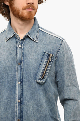 Denim D-TUYMAN-FS Shirt With Snap Buttons