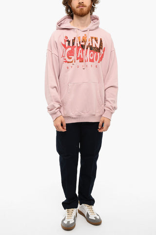 Brushed-cotton S-UMMER Hoodie with Debossed Print