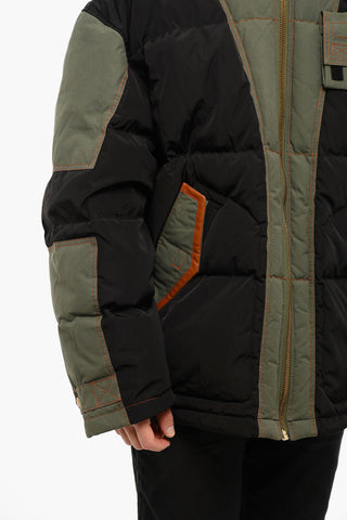 Hidden Hood Padded W-TYPE2 Puffer Jacket With Contrasting Seams
