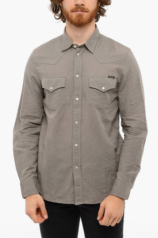 Camicia A Maniche Lunghe S-EAST-LONG Con Bottoni A Pressione